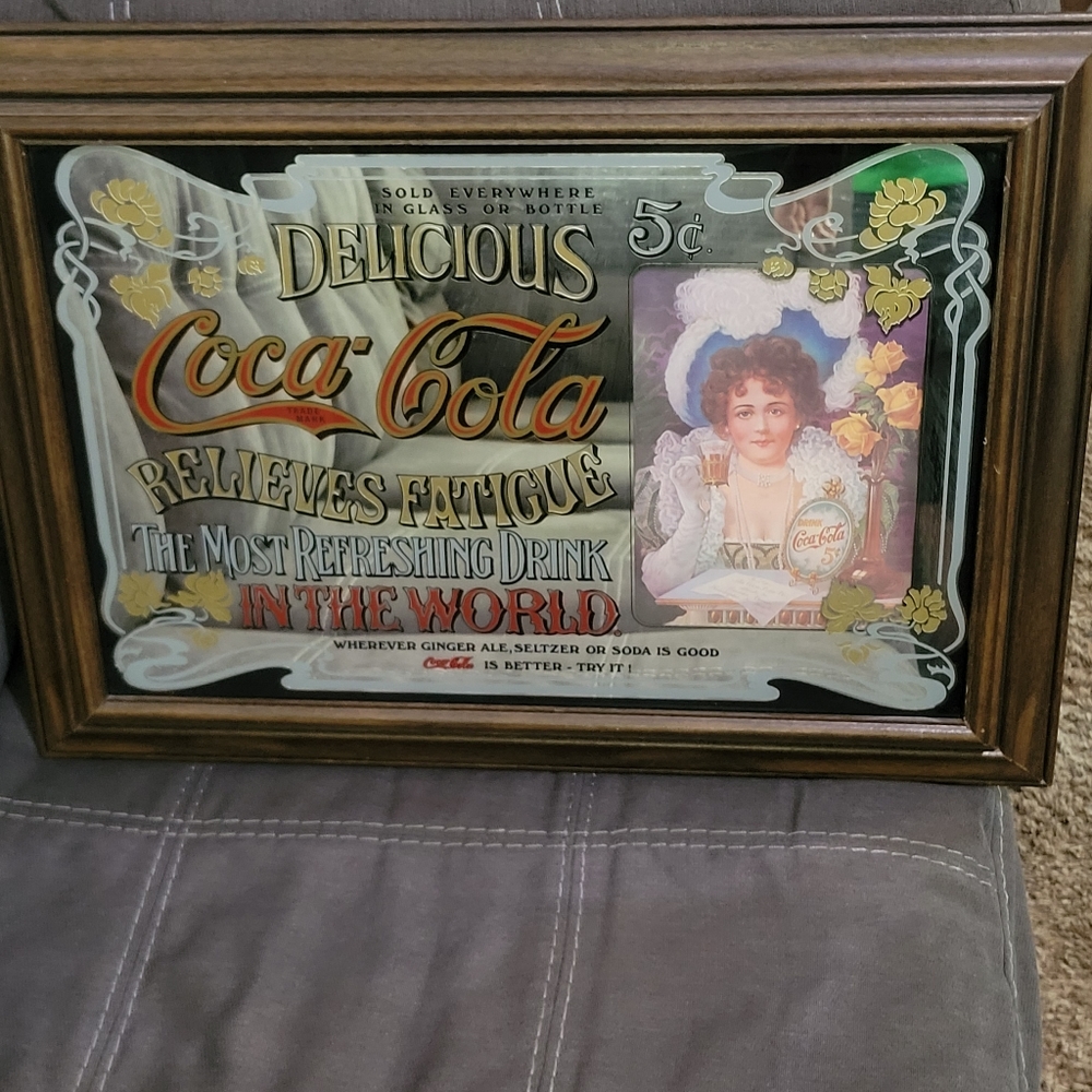 Vintage Coca Cola mirrored sign